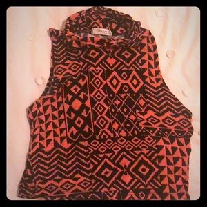 Turtleneck Sleeveless Crop Top